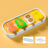 Maxbell Popsicle Mould Cartoon Easy to Clean with Reusable ice rods Ice Cube Maker Yellow