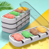Maxbell Popsicle Mould Cartoon Easy to Clean with Reusable ice rods Ice Cube Maker Blue