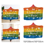 Maxbell Hooded Blanket Skin Friendly Fleece Throw Cape for All Seasons Couch Napping Dad 150x200cm