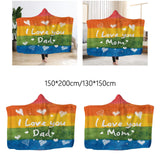 Maxbell Hooded Blanket Skin Friendly Fleece Throw Cape for All Seasons Couch Napping Dad 150x200cm