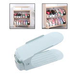 Maxbell Shoes Shelf Rack Shoe Slots Organizer Double Layer for Clothing Store Closet Blue