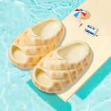 Maxbell Kids Slipper Novelty Cute Summer Home Shoes for Household Bedroom Girls Boys 19cm light yellow