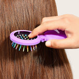 Maxbell Comb with Mirror Round Small Mirror Comb Round Travel Hair Brush with Mirror Violet