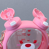 Maxbell Cute Bear Cup with Straw Portable Drinking Cup for Activities Picnic Camping