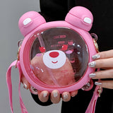 Maxbell Cute Bear Cup with Straw Portable Drinking Cup for Activities Picnic Camping