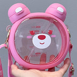 Maxbell Cute Bear Cup with Straw Portable Drinking Cup for Activities Picnic Camping
