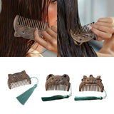 Maxbell Mini hair combs Fine Tooth Handmade Small Wooden Comb Short Hair Comb Tiger