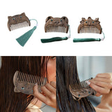 Maxbell Mini hair combs Fine Tooth Handmade Small Wooden Comb Short Hair Comb Tiger