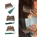 Maxbell Mini hair combs Fine Tooth Handmade Small Wooden Comb Short Hair Comb Tiger