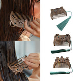 Maxbell Mini hair combs Fine Tooth Handmade Small Wooden Comb Short Hair Comb Tiger