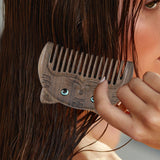 Maxbell Mini hair combs Fine Tooth Handmade Small Wooden Comb Short Hair Comb Tiger