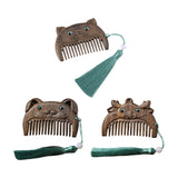 Maxbell Mini hair combs Fine Tooth Handmade Small Wooden Comb Short Hair Comb Tiger