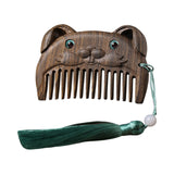 Maxbell Mini hair combs Fine Tooth Handmade Small Wooden Comb Short Hair Comb Rabbit