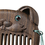 Maxbell Mini hair combs Fine Tooth Handmade Small Wooden Comb Short Hair Comb Rabbit