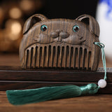 Maxbell Mini hair combs Fine Tooth Handmade Small Wooden Comb Short Hair Comb Rabbit
