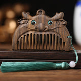 Maxbell Mini hair combs Fine Tooth Handmade Small Wooden Comb Short Hair Comb Dragon