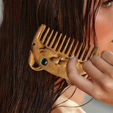 Maxbell Wood Hair Combs Beard Comb Multi Functional Portable Women Men Gift Handmade Rabbit