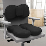 Maxbell Seat Cushion and Support Pillow Combo Soft Seat Hip Pad for Home Living Room Black