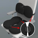 Maxbell Seat Cushion and Support Pillow Combo Soft Seat Hip Pad for Home Living Room Black