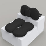 Maxbell Seat Cushion and Support Pillow Combo Soft Seat Hip Pad for Home Living Room Black