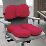 Maxbell Seat Cushion and Support Pillow Combo Soft Seat Hip Pad for Home Living Room Red
