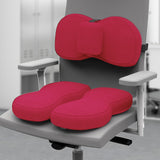 Maxbell Seat Cushion and Support Pillow Combo Soft Seat Hip Pad for Home Living Room Red