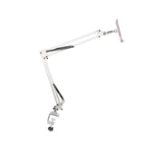 Maxbell Phone/Tablet Holder Mount Adjustable Universal Hands Free Long Arm Clip on 130cm for Bed White