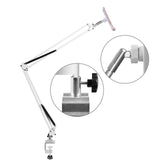 Maxbell Phone/Tablet Holder Mount Adjustable Universal Hands Free Long Arm Clip on 130cm for Bed White