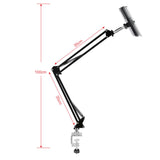 Maxbell Phone/Tablet Holder Mount Adjustable Universal Hands Free Long Arm Clip on 100cm for Bed Black