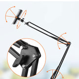 Maxbell Phone/Tablet Holder Mount Adjustable Universal Hands Free Long Arm Clip on 100cm for Bed Black