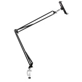 Maxbell Phone/Tablet Holder Mount Adjustable Universal Hands Free Long Arm Clip on 100cm for Bed Black