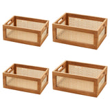 Maxbell Wood Storage Basket Decorative Home Organization for Closet Sundry Household 35cmx24cmx15cm