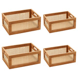 Maxbell Wood Storage Basket Decorative Home Organization for Closet Sundry Household 35cmx24cmx15cm