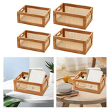 Maxbell Wood Storage Basket Decorative Home Organization for Closet Sundry Household 35cmx24cmx15cm