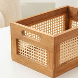 Maxbell Wood Storage Basket Decorative Home Organization for Closet Sundry Household 35cmx24cmx15cm