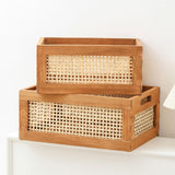 Maxbell Wood Storage Basket Decorative Home Organization for Closet Sundry Household 35cmx24cmx15cm