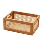 Maxbell Wood Storage Basket Decorative Home Organization for Closet Sundry Household 35cmx24cmx15cm