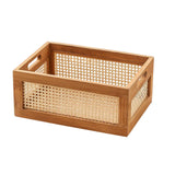 Maxbell Wood Storage Basket Decorative Home Organization for Closet Sundry Household 35cmx24cmx15cm