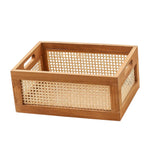 Maxbell Wood Storage Basket Decorative Home Organization for Closet Sundry Household 35cmx24cmx15cm