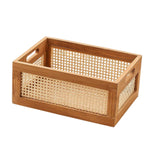 Maxbell Wood Storage Basket Decorative Home Organization for Closet Sundry Household 35cmx24cmx15cm