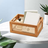 Maxbell Wood Storage Basket Decorative Home Organization for Closet Sundry Household 35cmx24cmx15cm