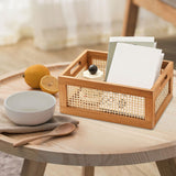 Maxbell Wood Storage Basket Decorative Home Organization for Closet Sundry Household 35cmx24cmx15cm