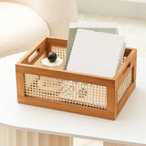 Maxbell Wood Storage Basket Decorative Home Organization for Closet Sundry Household 35cmx24cmx15cm