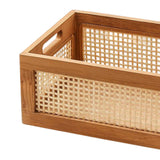 Maxbell Wood Storage Basket Decorative Home Organization for Closet Sundry Household 35cmx24cmx15cm