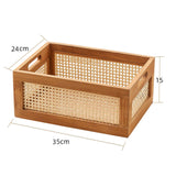 Maxbell Wood Storage Basket Decorative Home Organization for Closet Sundry Household 35cmx24cmx15cm