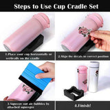 Maxbell Cup Cradle with Slot 2 Angle Cup Holder for Glass Bottle Tumblers Crafts Use Black