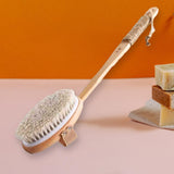 Maxbell Bath Brush Back Scrubber for Facial Cleansing Brush Bathing Exfoliating Straight Handle