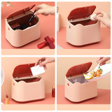 Maxbell Small Desktop Trash Can 2L Tiny Garbage Bin for Study, Coffee Table, Office, red
