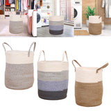 Maxbell Soft Blanket Holder Bin Woven Baskets for Storage for Living Room, Playroom white gray