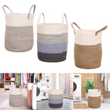 Maxbell Soft Blanket Holder Bin Woven Baskets for Storage for Living Room, Playroom white gray